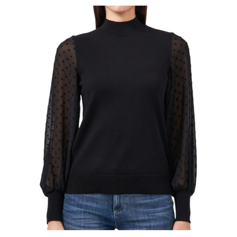 Vince Camuto Ladies Clip Dot Sleeve Sweater